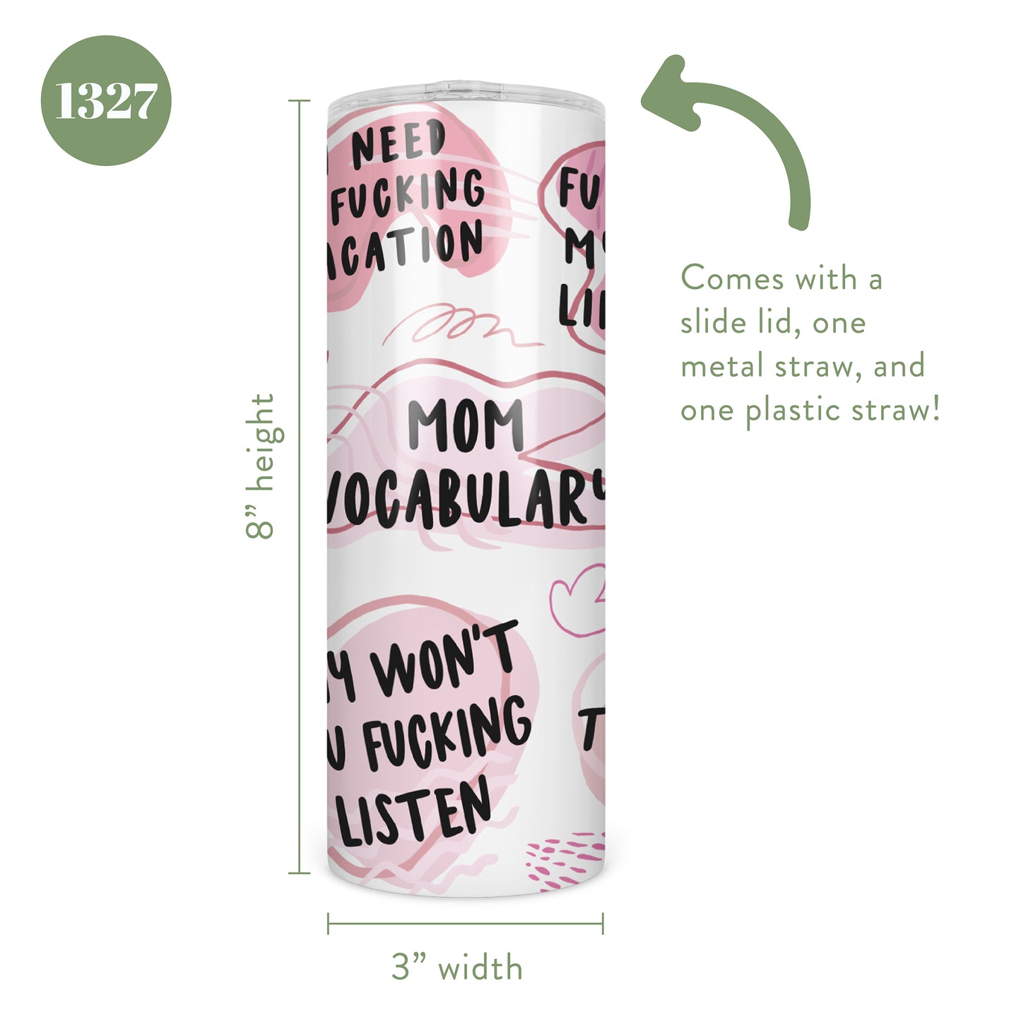 Mom Vocabulary Skinny Tumbler
