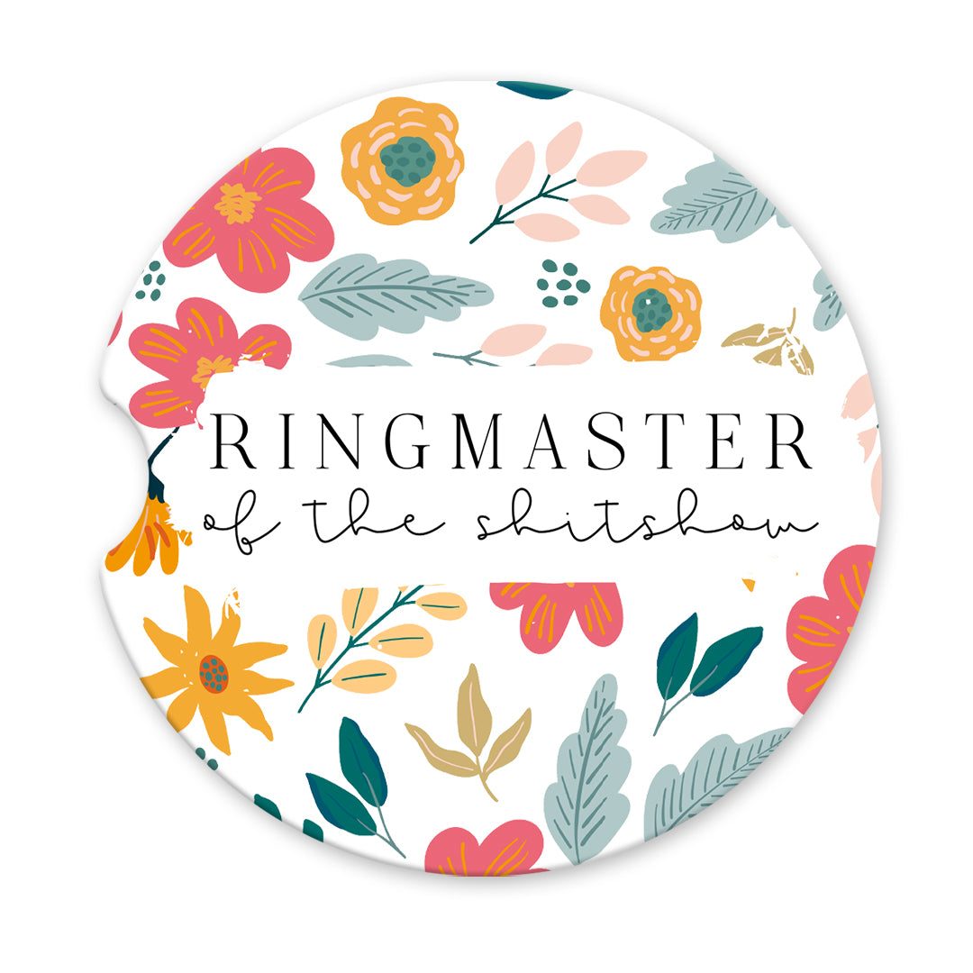 Ringmaster of the Shitshow Sandstone Car Coasters (Set of 2)