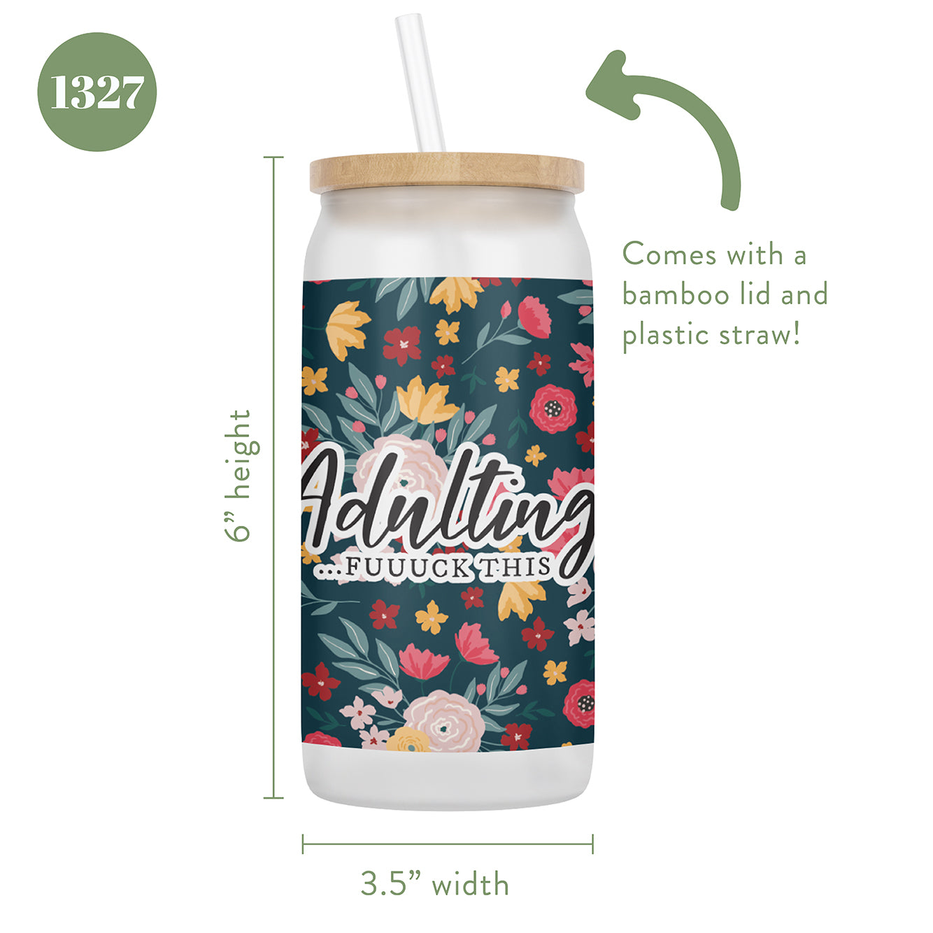 Adulting... Fuuuuck This 16 oz Glass Jar With Lid
