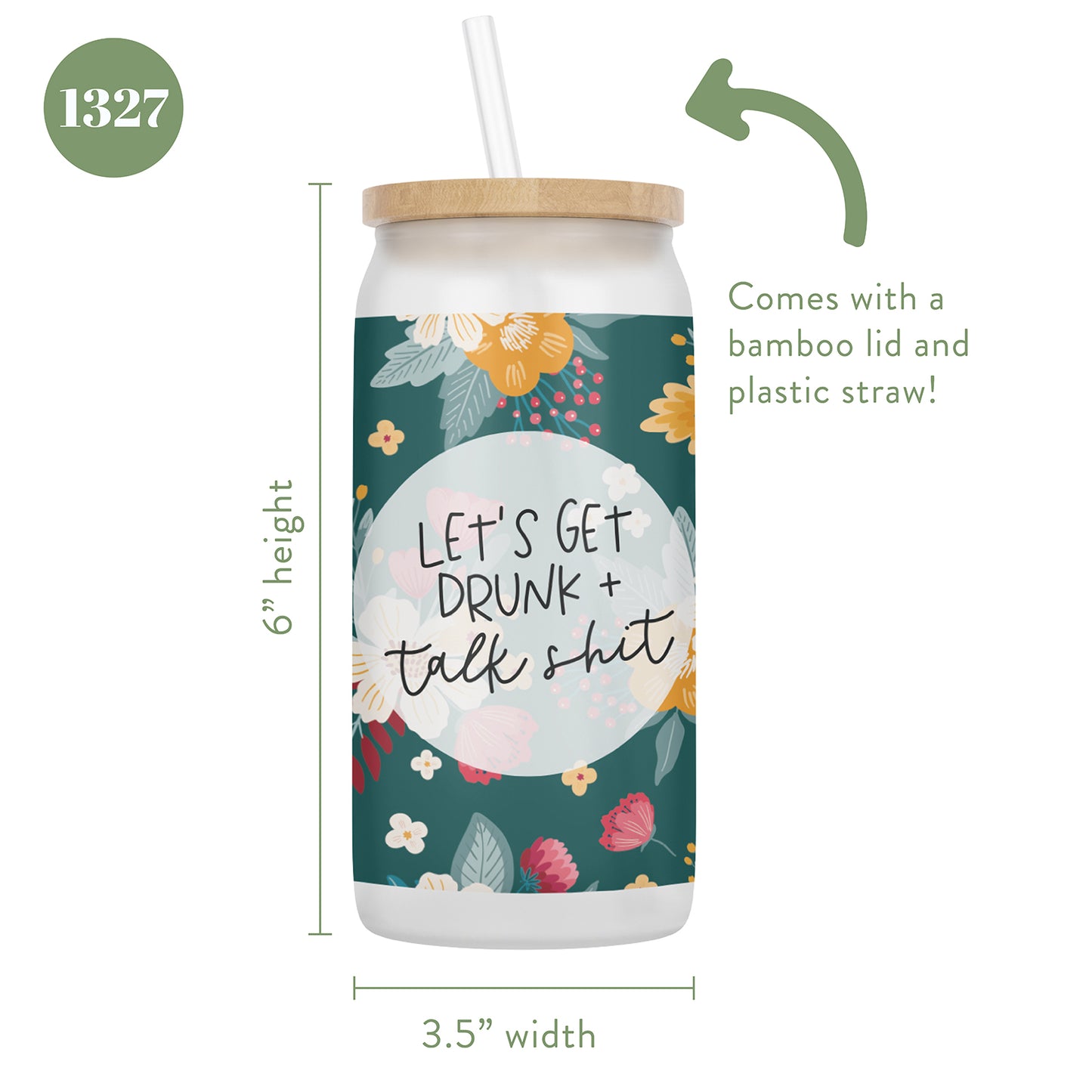 Let's Get Drunk + Talk Shit 16 oz Glass Jar With Lid