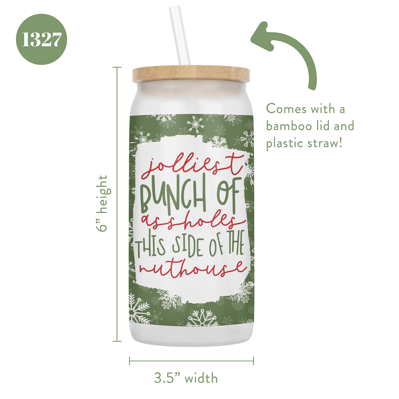Jolliest Bunch of Assholes This Side of the Nuthouse 16 oz Glass Jar With Lid
