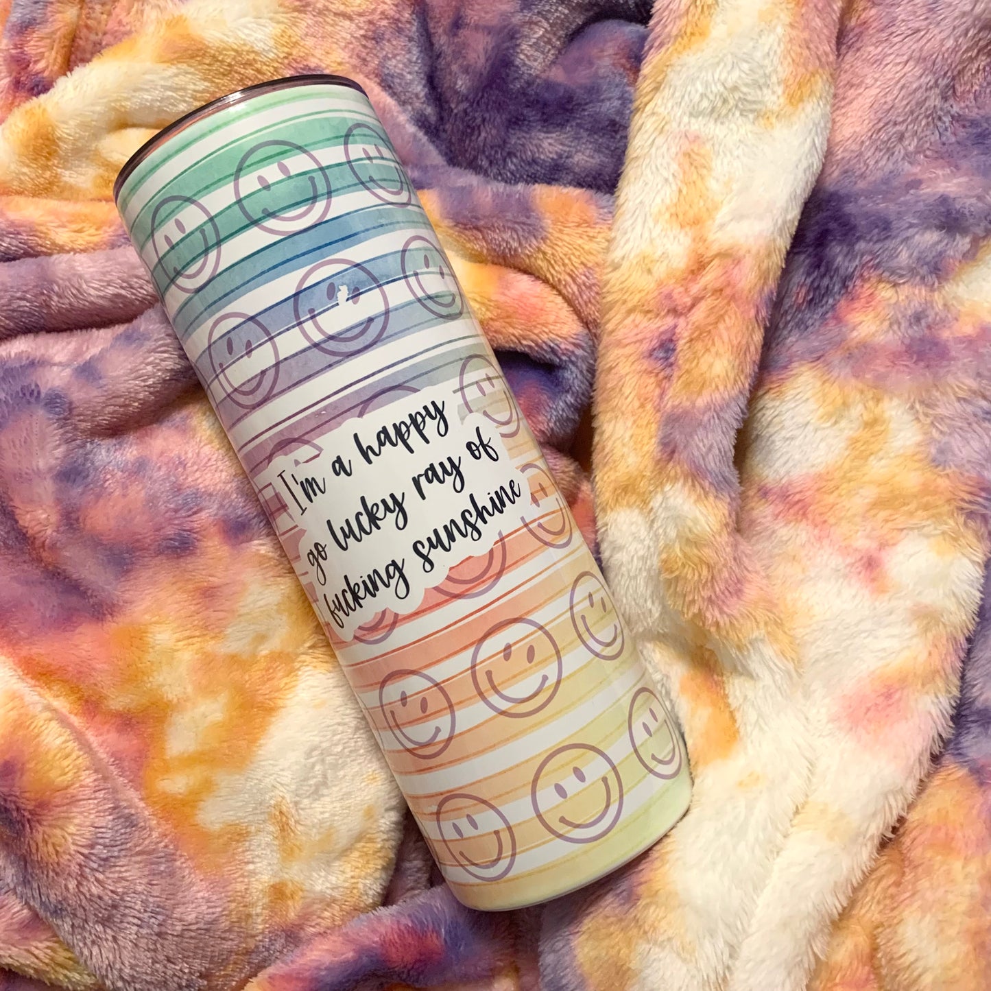 Happy Go Lucky Ray of Fucking Sunshine Skinny Tumbler