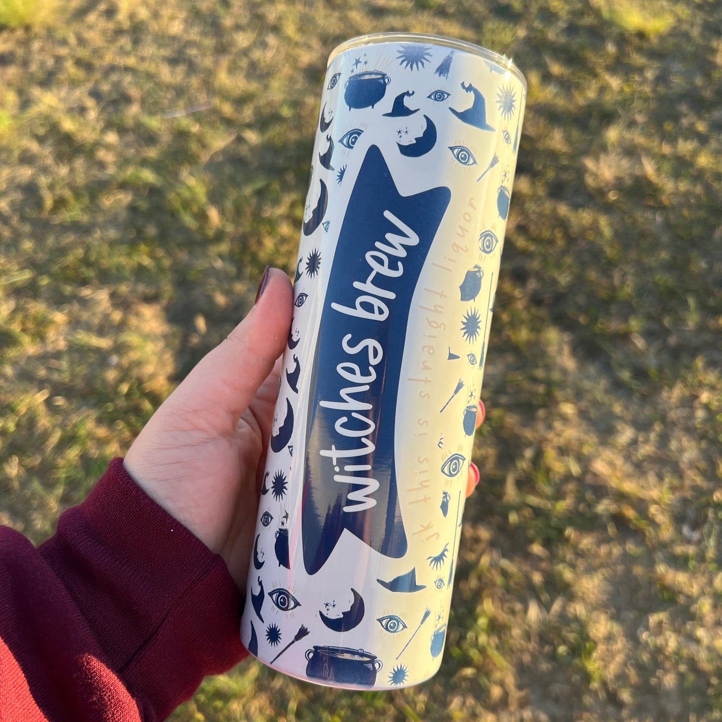 Witches Brew JK This is Straight Liquor Skinny Tumbler