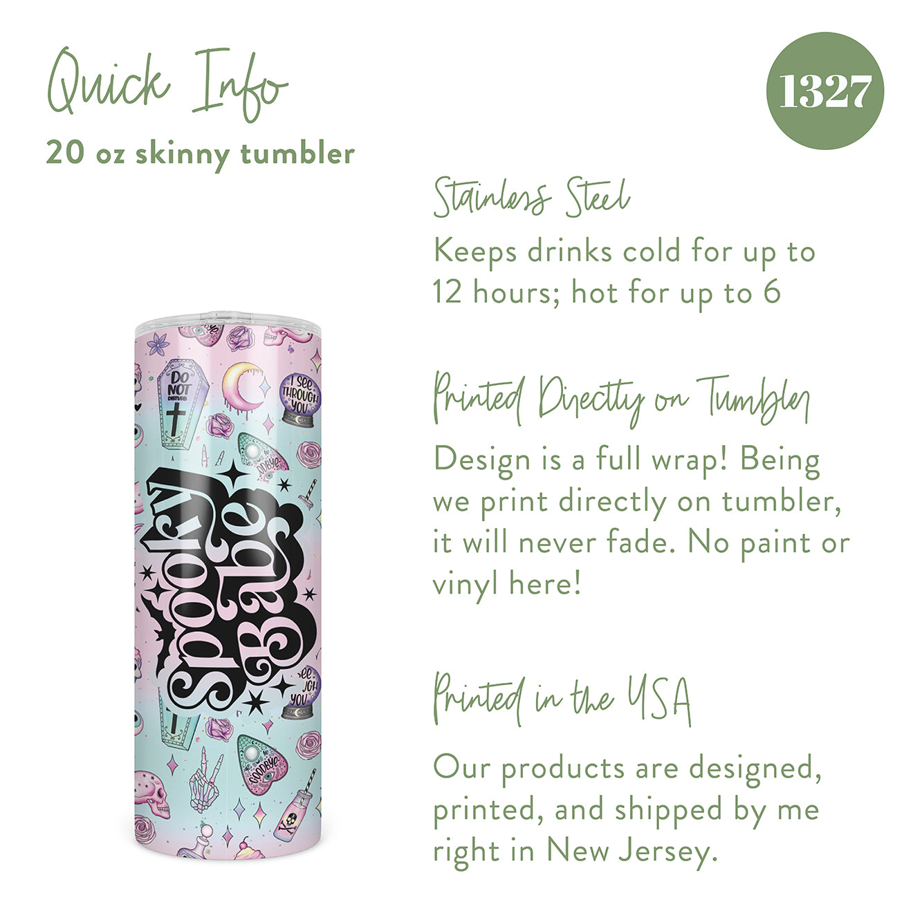 Spooky Babe Skinny Tumbler