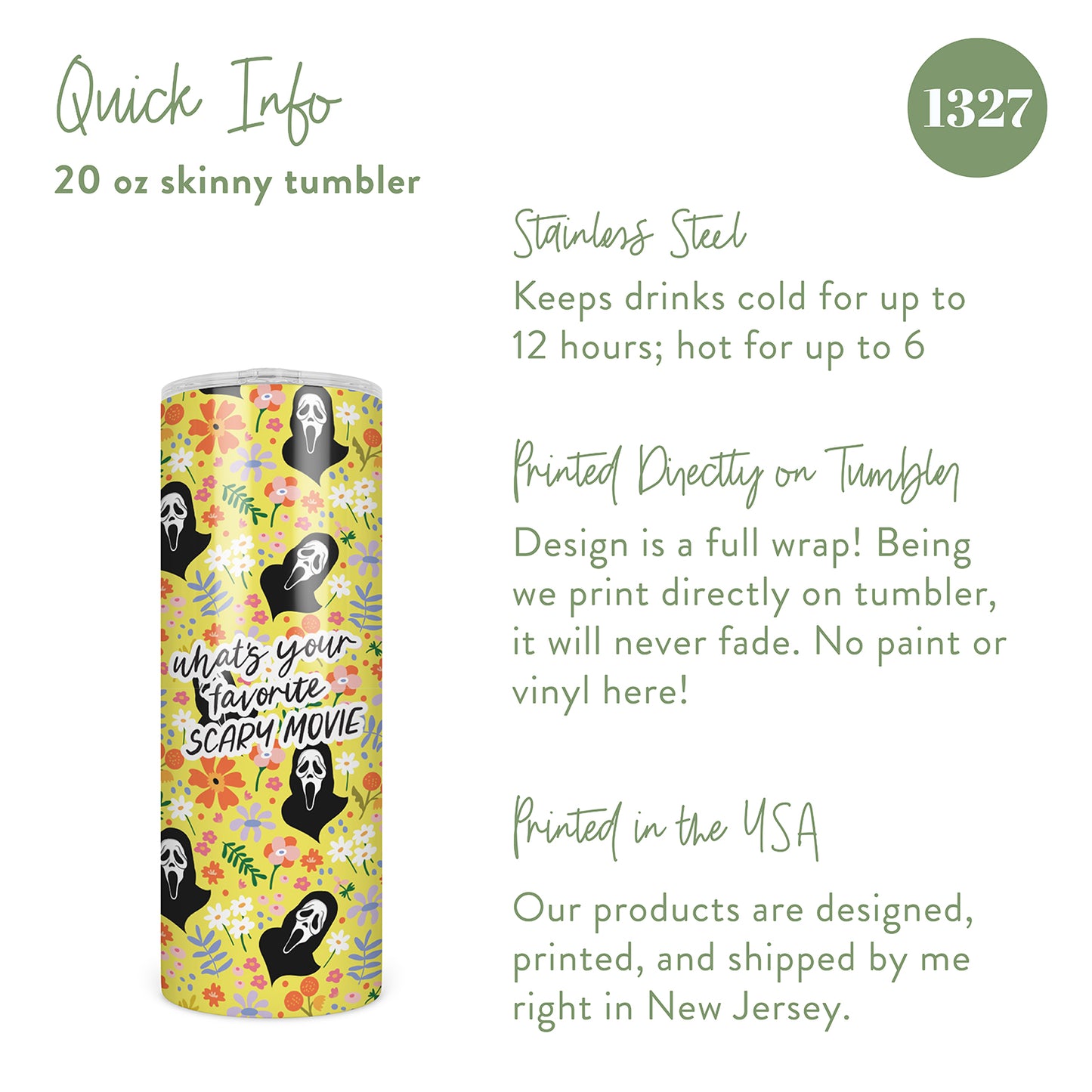 What's Your Favorite Scary Movie Halloween Skinny Tumbler