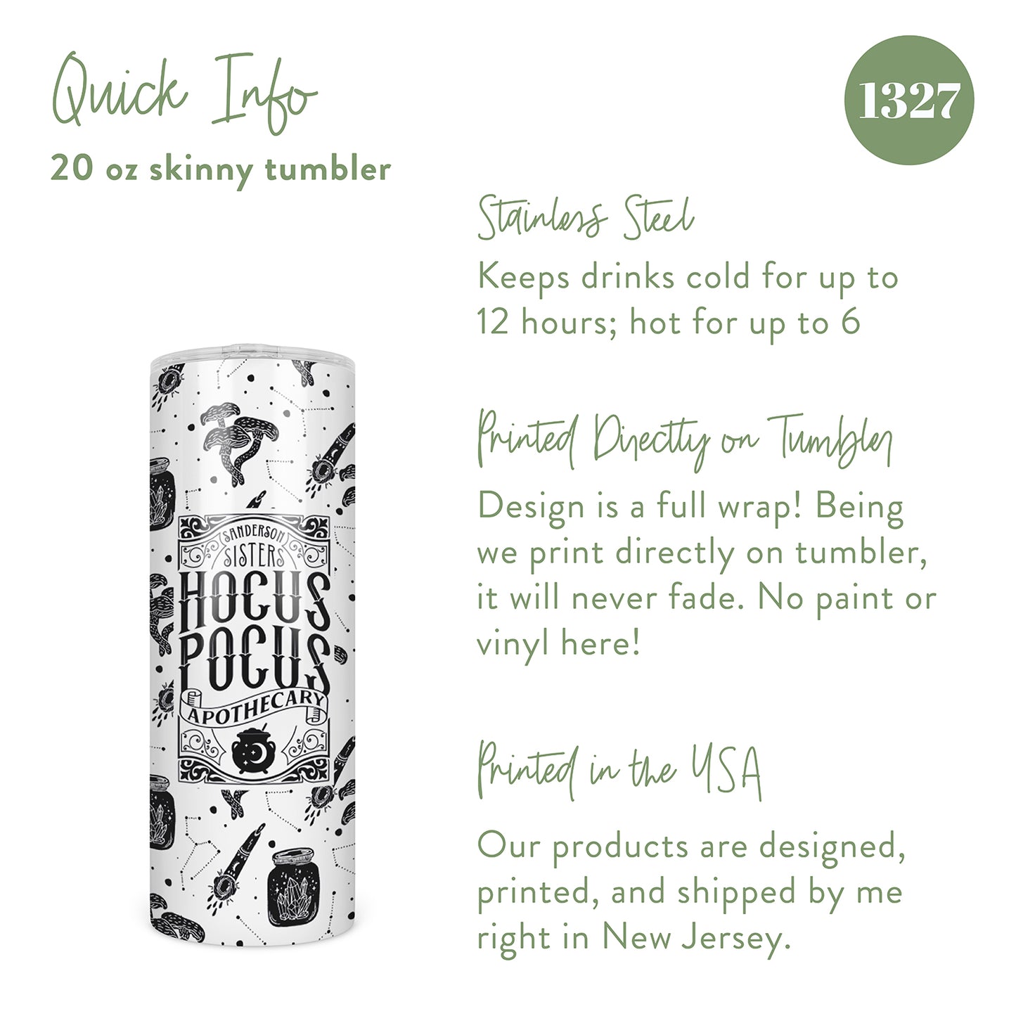 Sisters Apothecary Skinny Tumbler