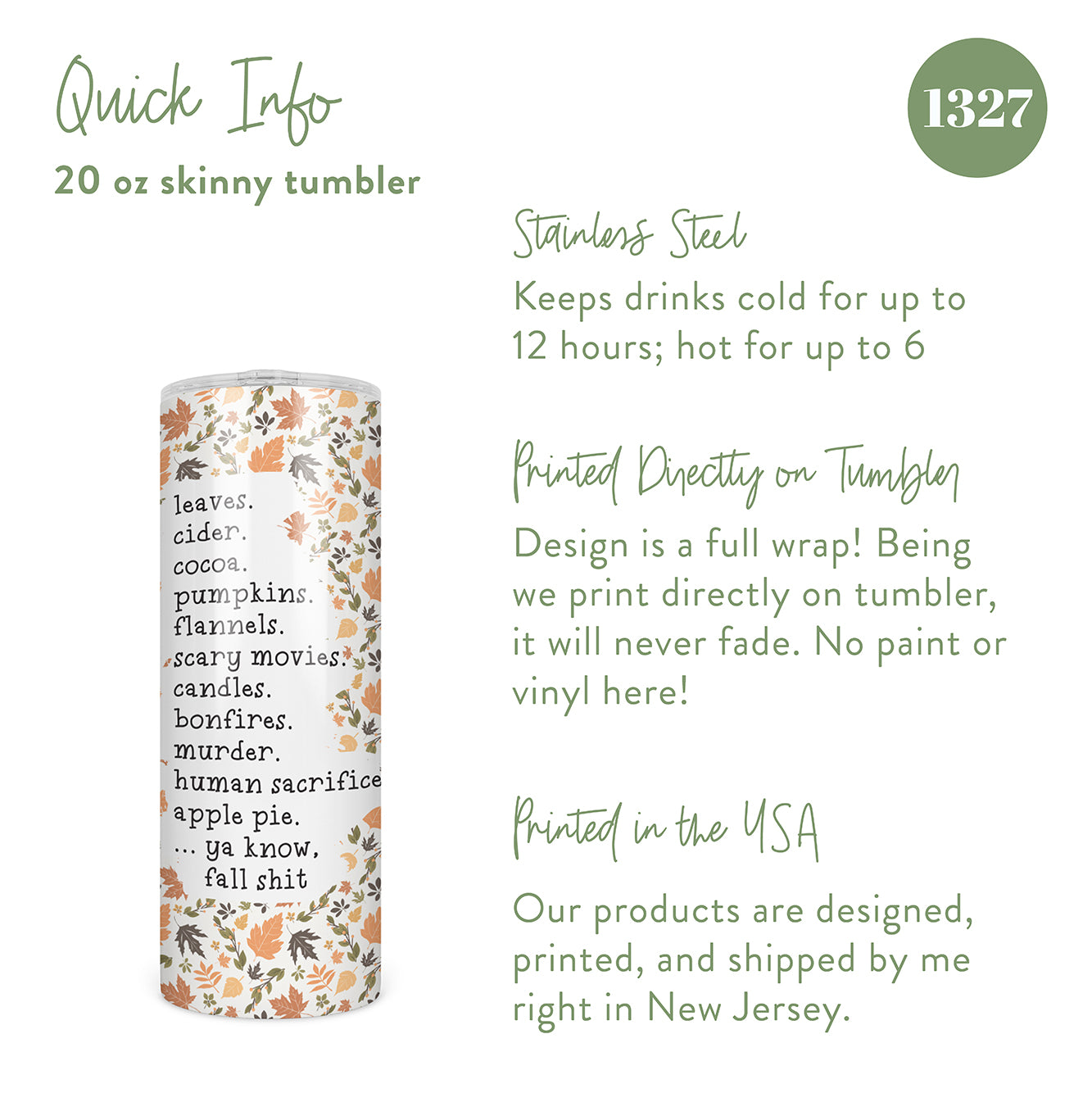 Ya Know, Fall Shit Skinny Tumbler