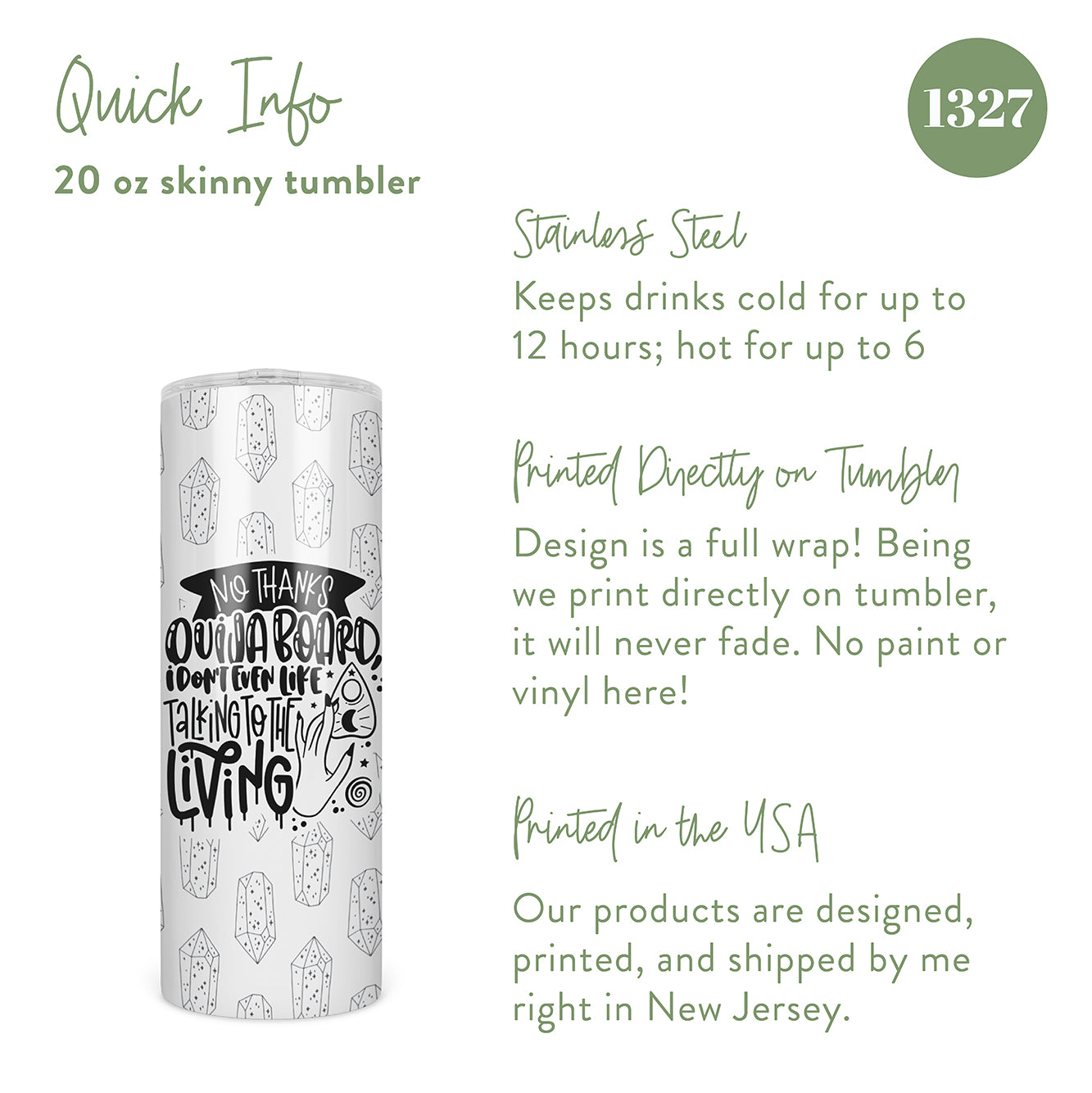 No Thanks Ouija Board, I Don't Even Like Talking to the Living Skinny Tumbler