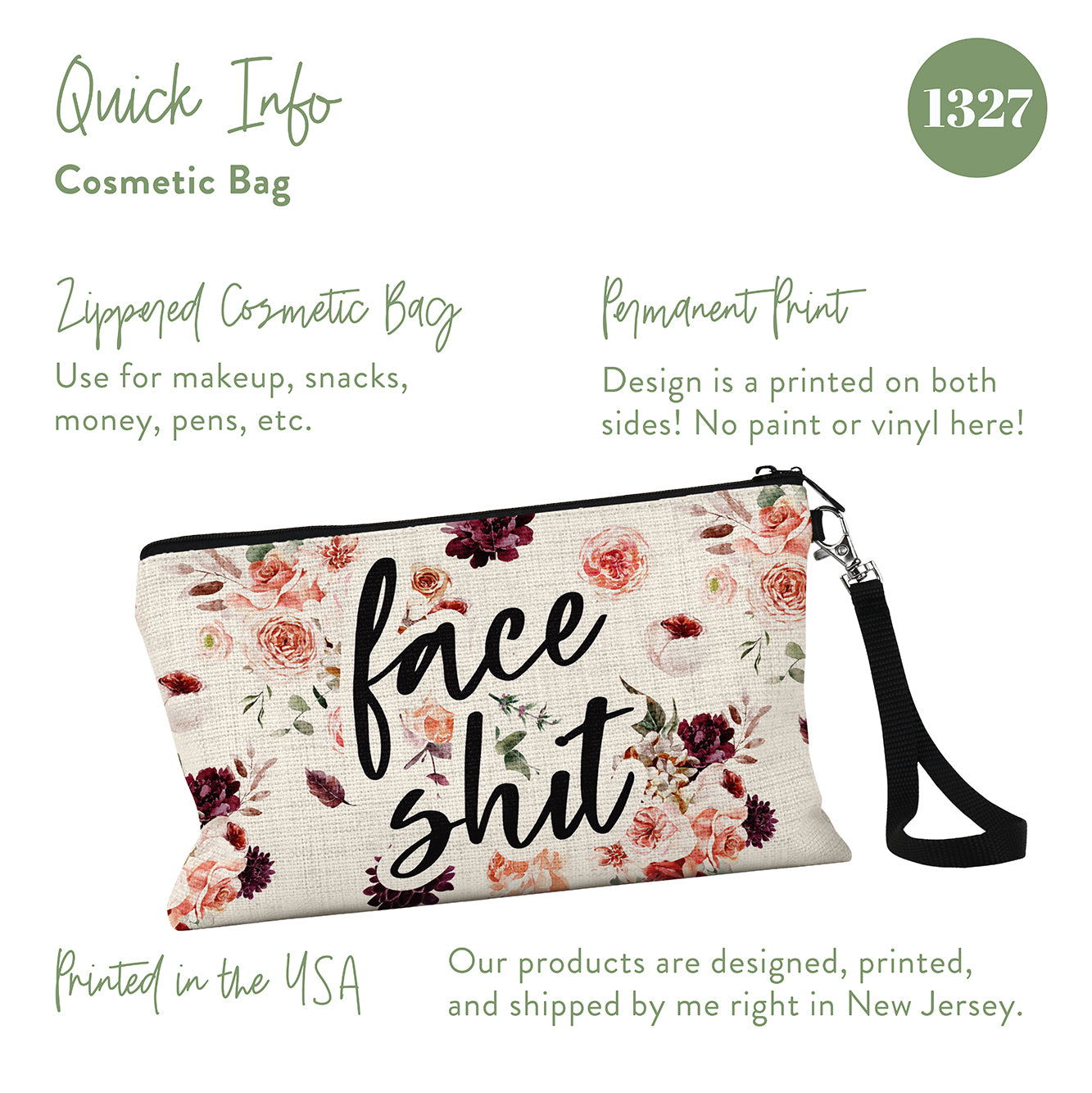 Face Shit Cosmetic Bag
