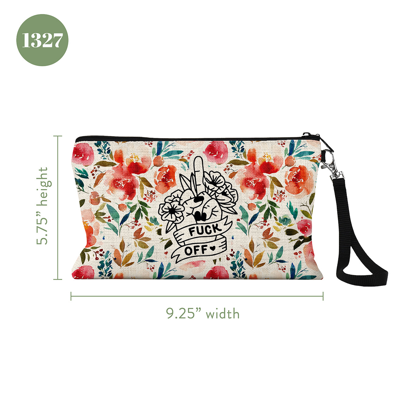 Fuck Off Floral Middle Finger Cosmetic Bag