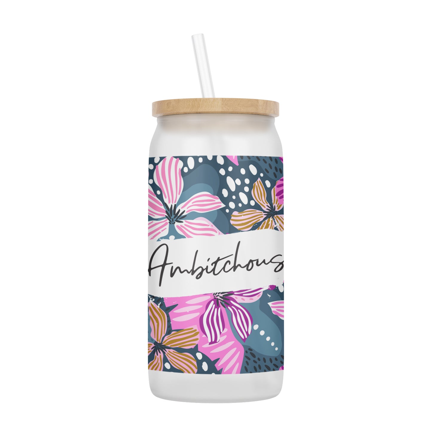 Ambitchous 16 oz Glass Jar With Lid