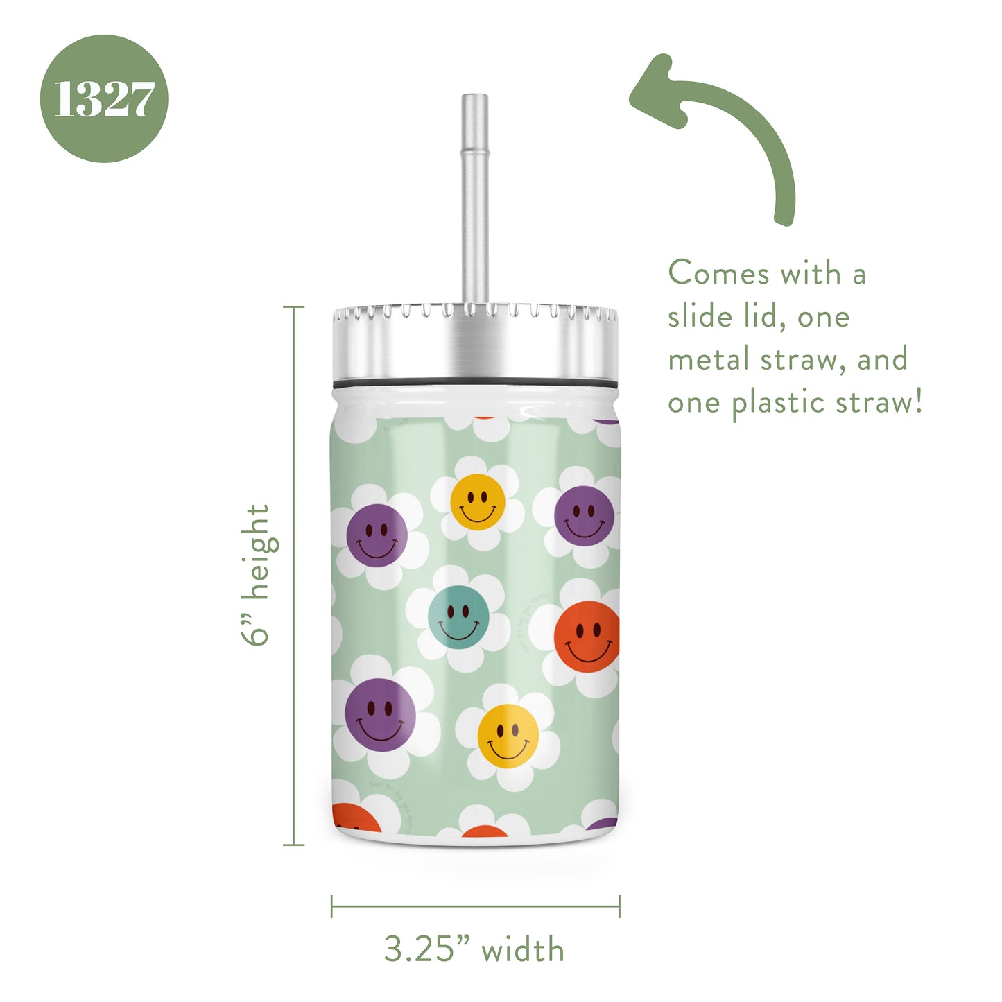Smiley Have the Day You Deserve Insulated Mason Jar With Lid