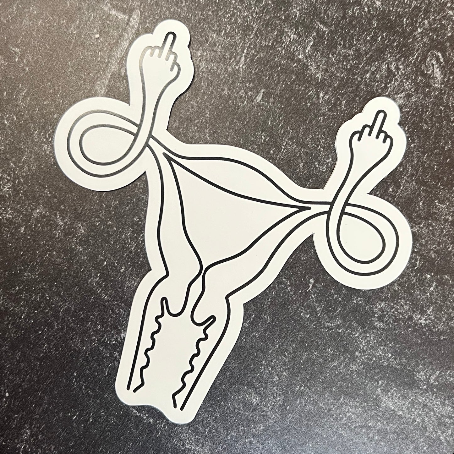 Uterus Middle Finger Die Cut Magnet