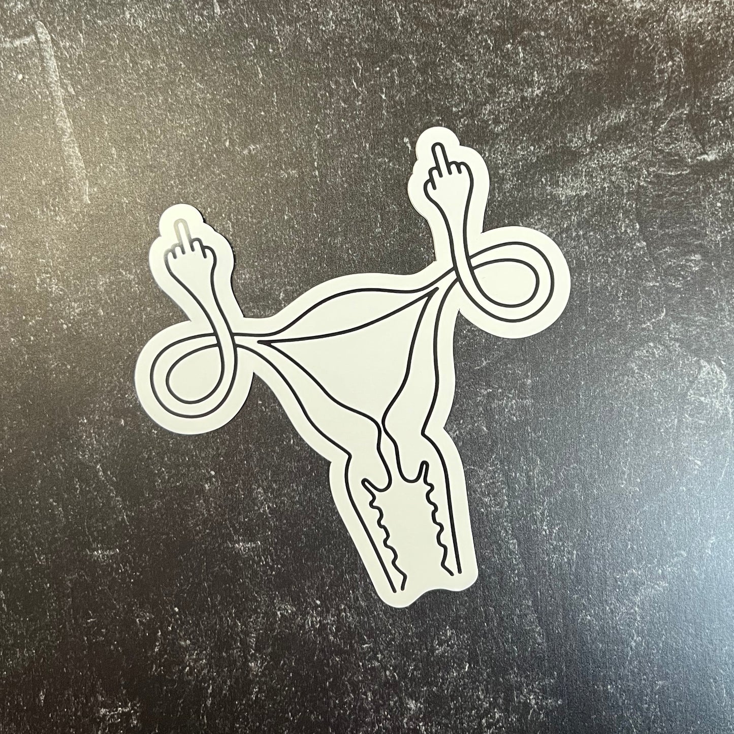 Uterus Middle Finger Die Cut Magnet