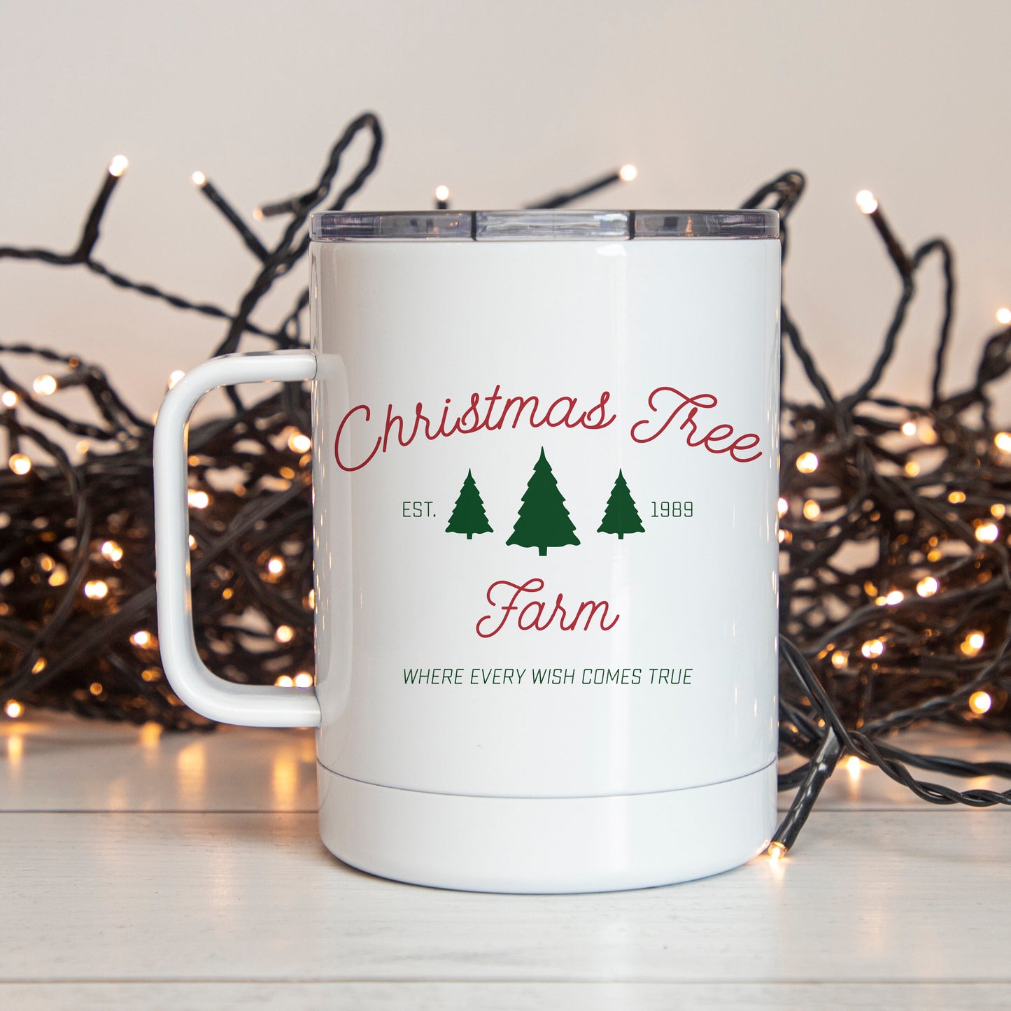 Christmas Tree Farm Insulated Insulated Camp Mug | Christmas Gift - Gift for Friend - Gift for Sister