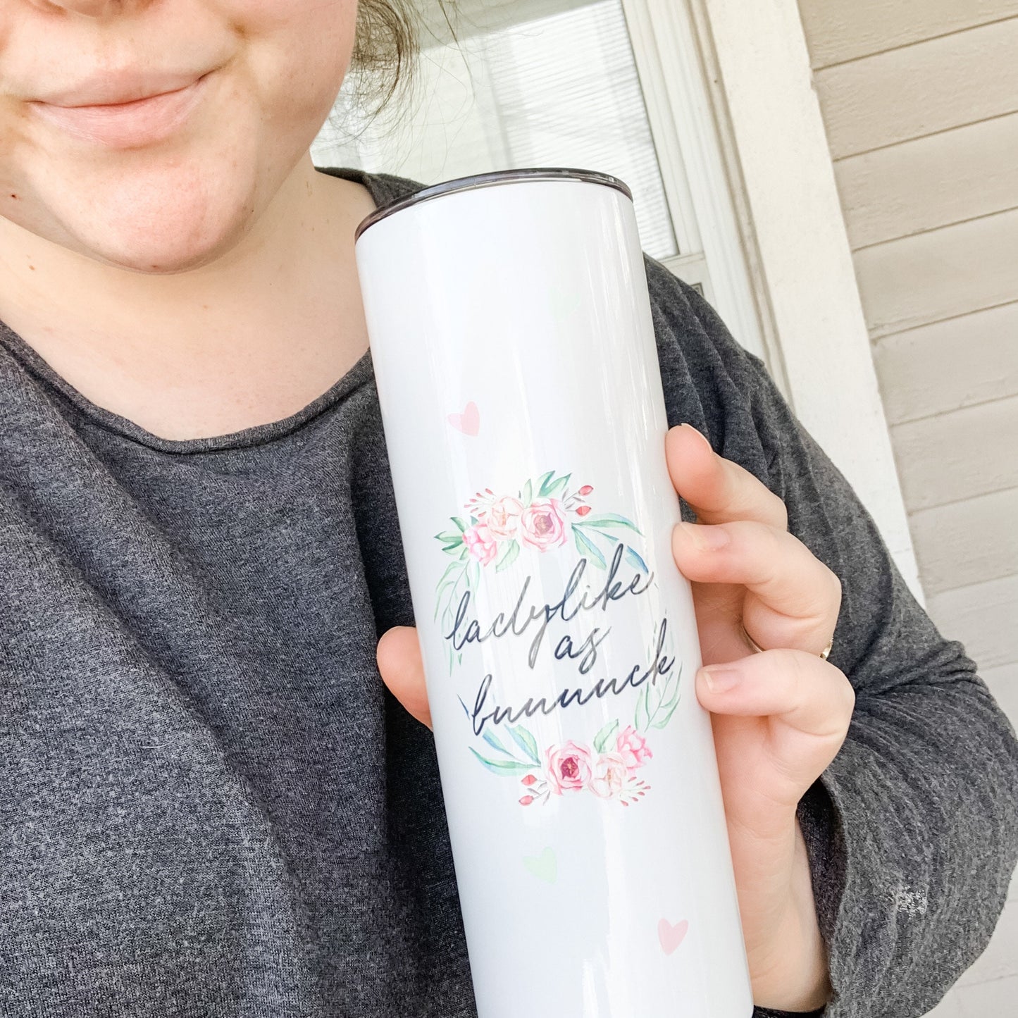 Ladylike as Fuuuuck Skinny Tumbler