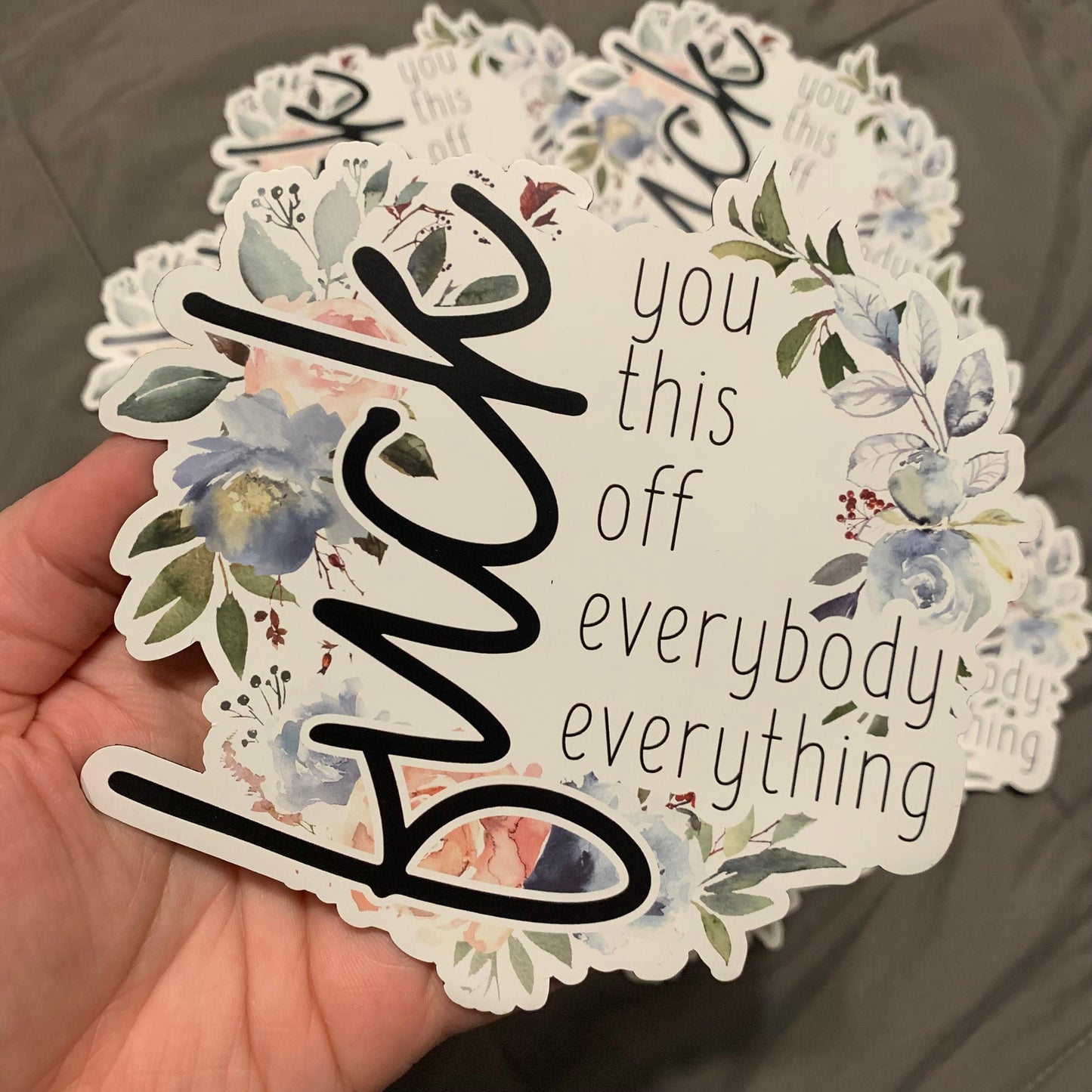 Large Fuck Everything Die Cut Magnet