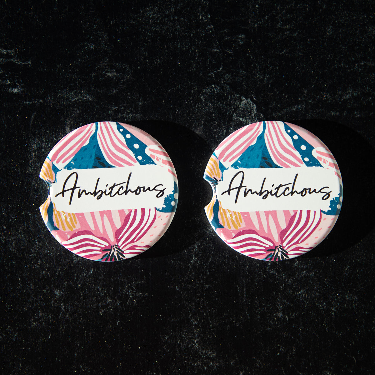 Ambitchous Sandstone Car Coasters (Set of 2)