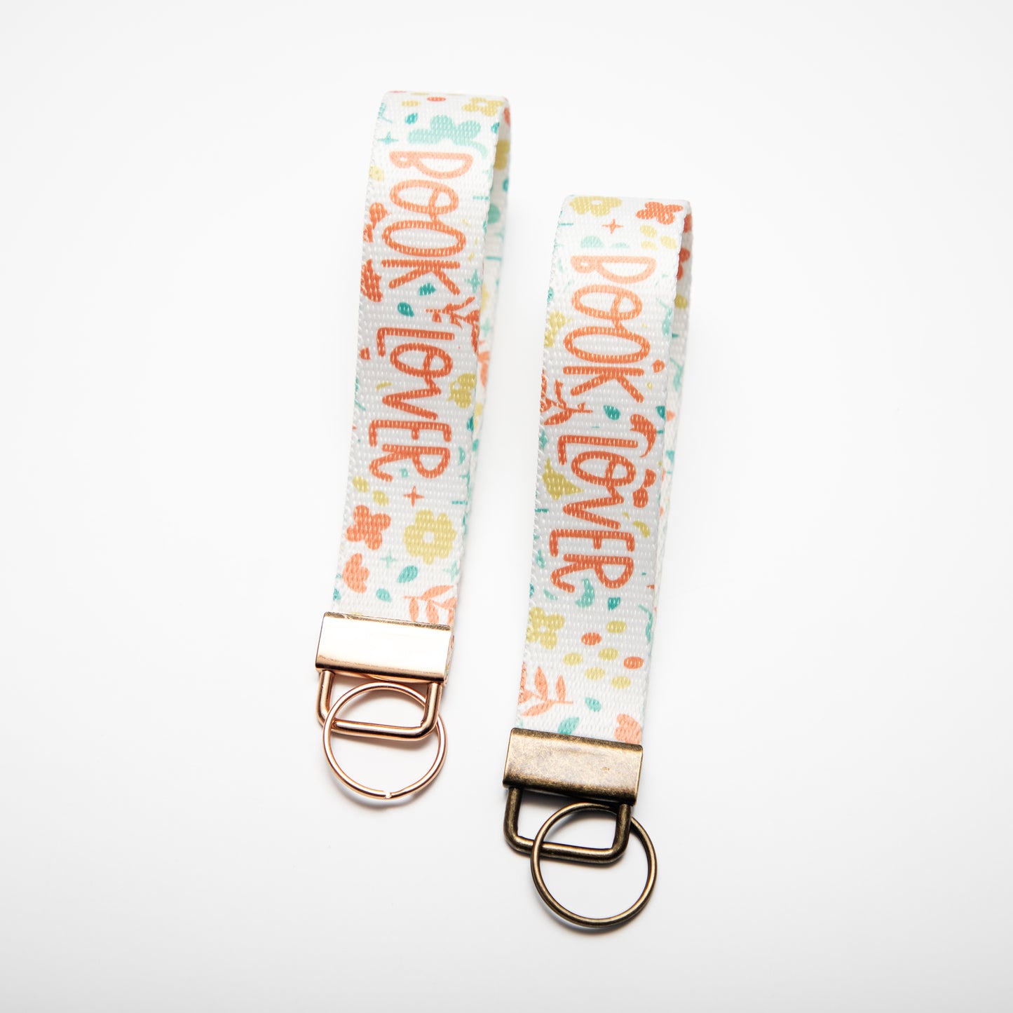Book Lover Canvas Key Fob Wristlet Keychain