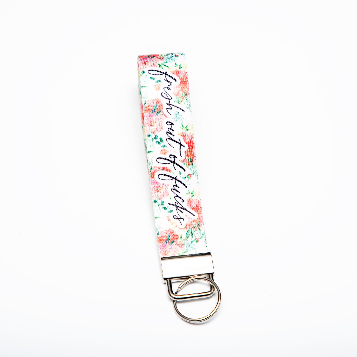Fresh Out of Fucks Canvas Key Fob Wristlet Keychain