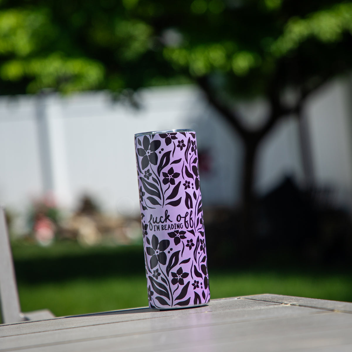 Fuck Off I'm Reading UV + Glow in the Dark Skinny Tumbler