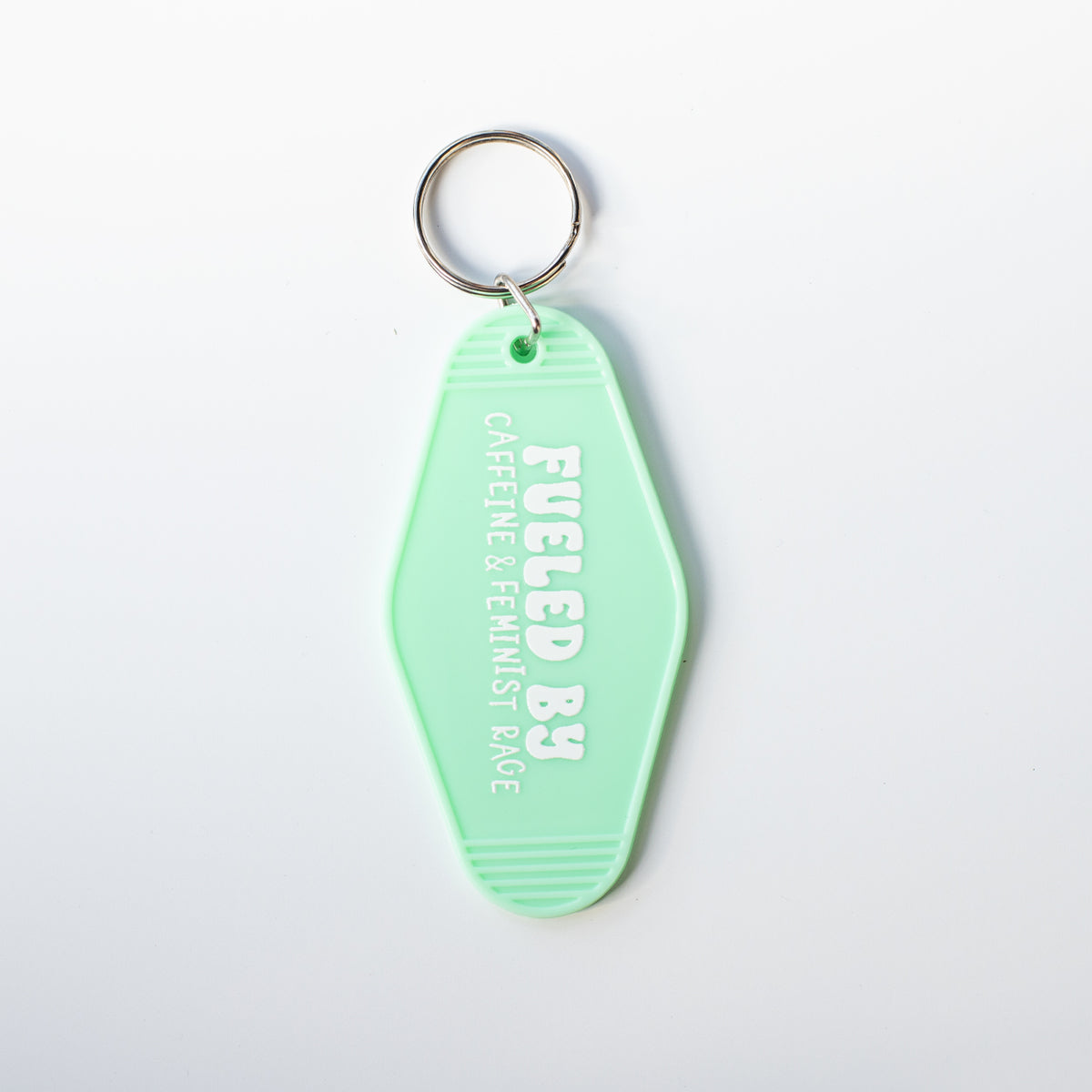 Fueled By Caffeine & Feminist Rage Motel Keychain