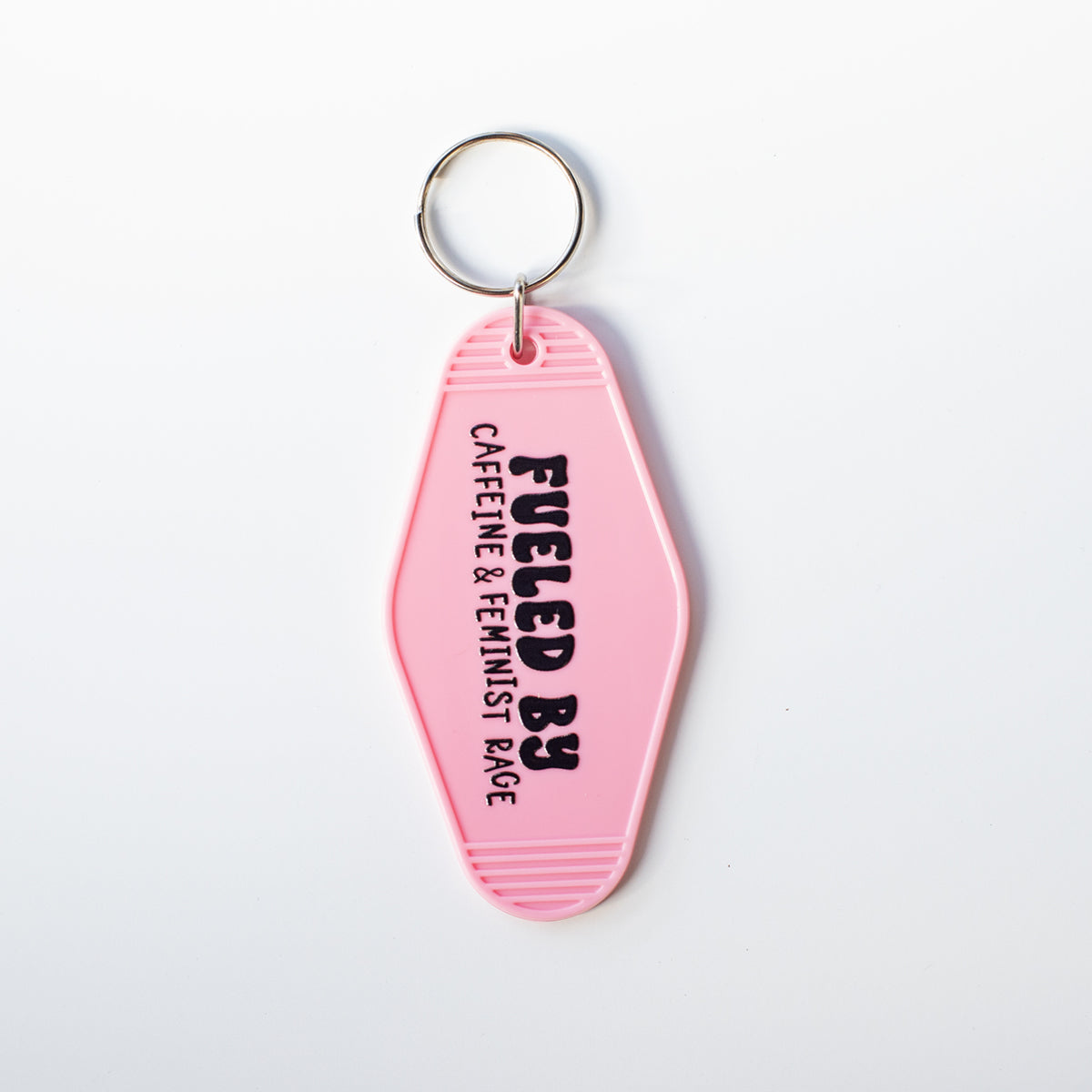 Fueled By Caffeine & Feminist Rage Motel Keychain