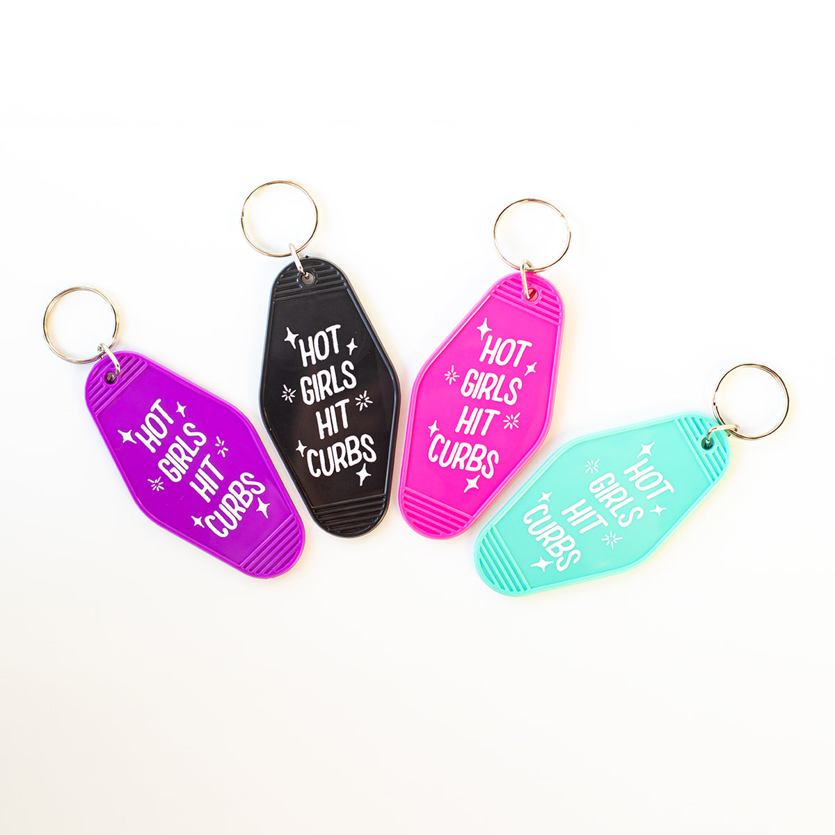 Hot Girls Hit Curbs Motel Keychain