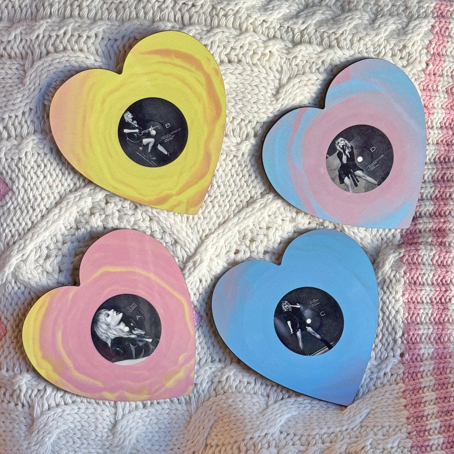 LLFP Vinyl Heart Inspired Coasters (Set of 4)