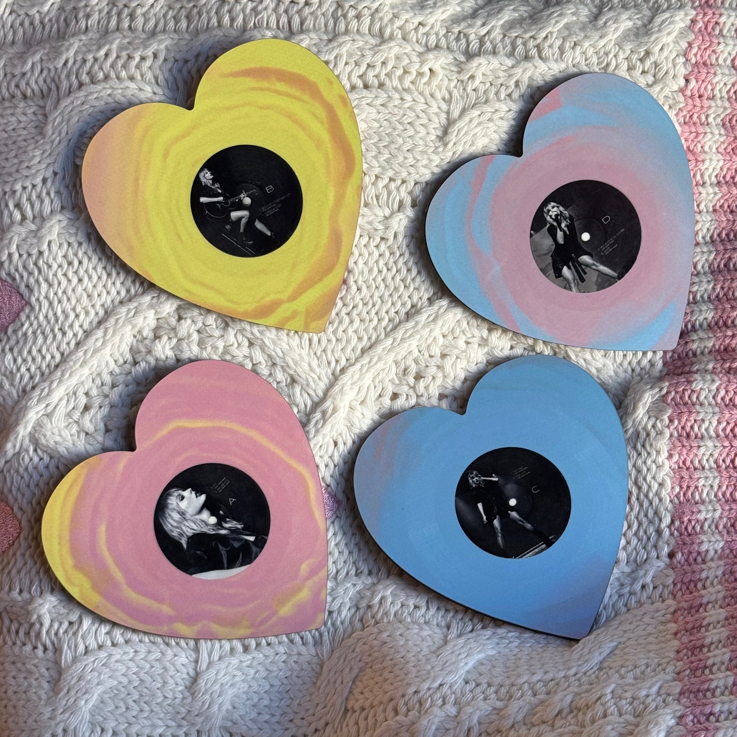 LLFP Vinyl Heart Inspired Coasters (Set of 4)