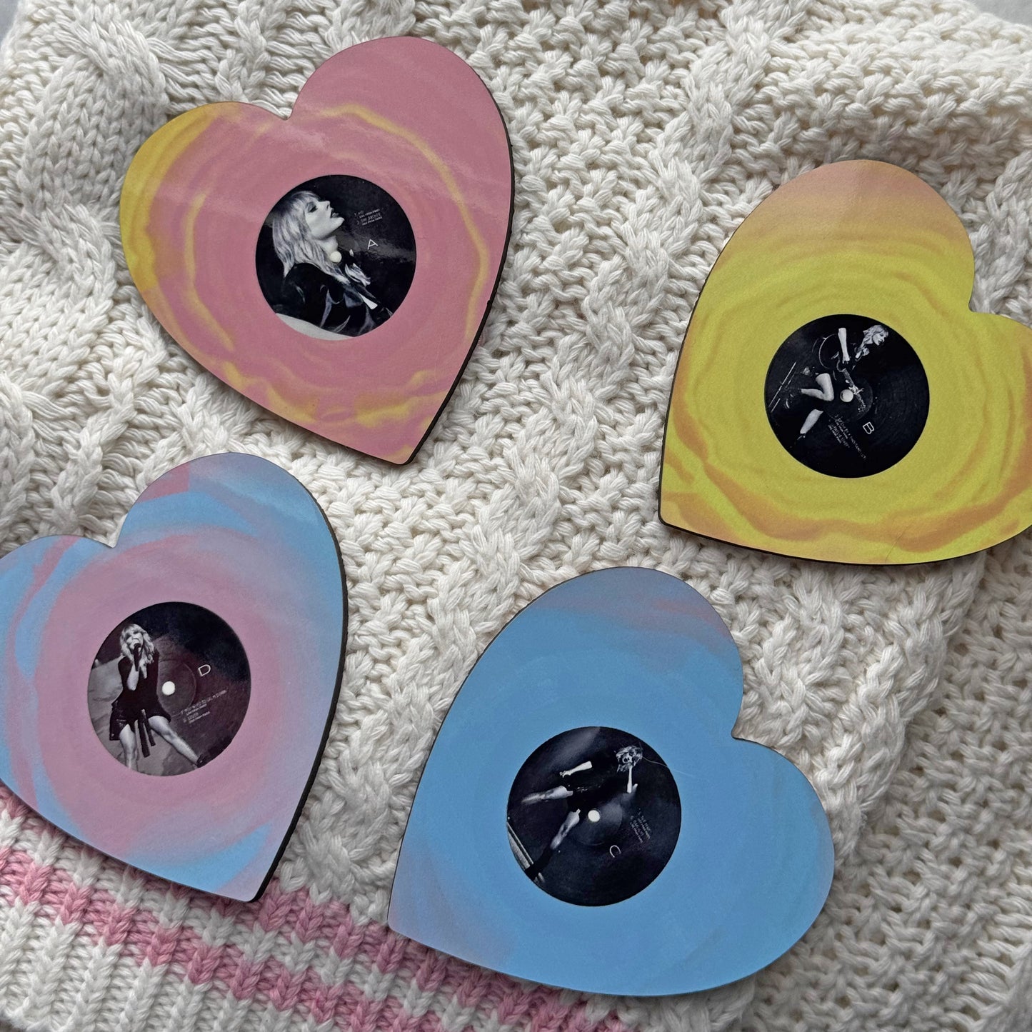 LLFP Vinyl Heart Inspired Coasters (Set of 4)