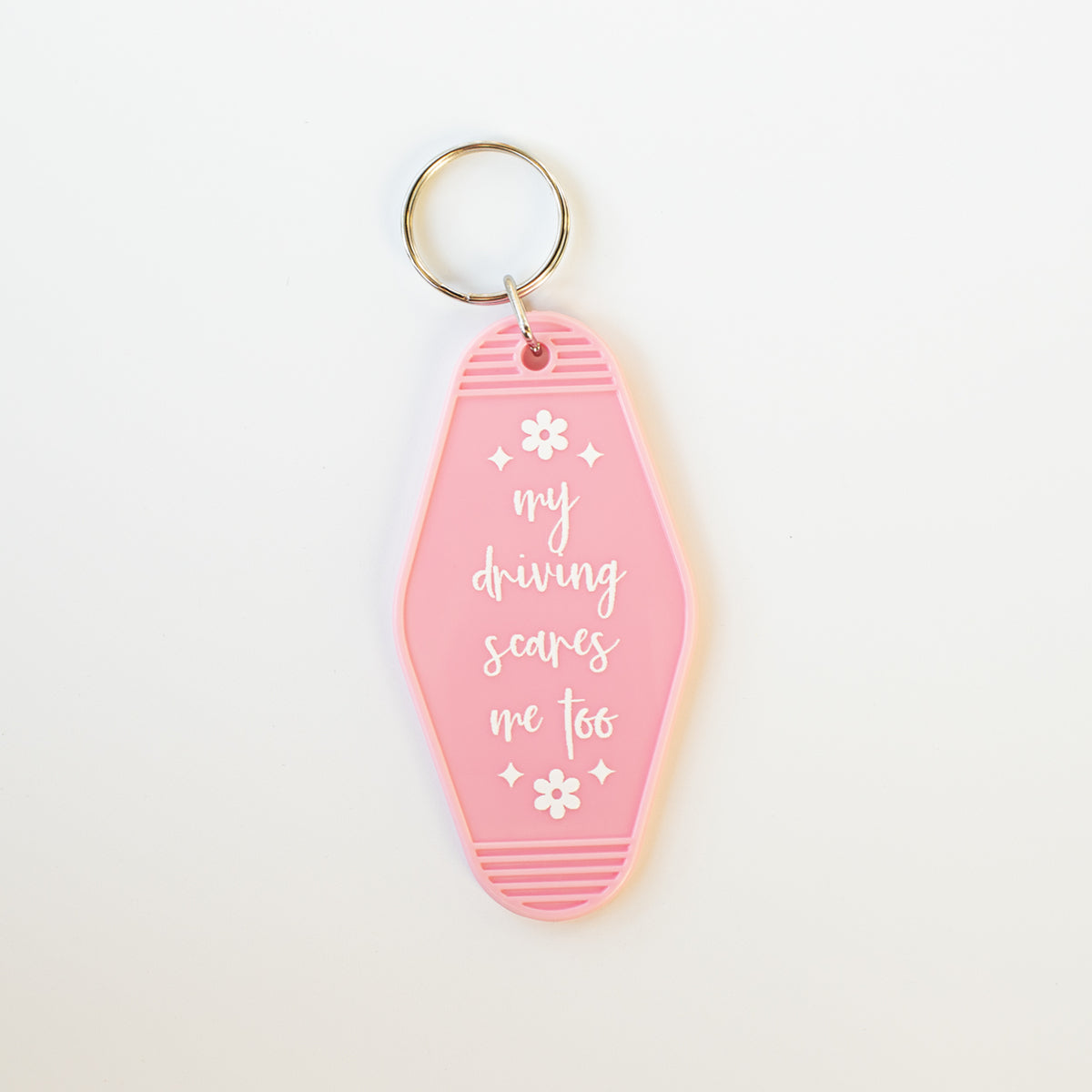 My Driving Scares Me Too Motel Keychain