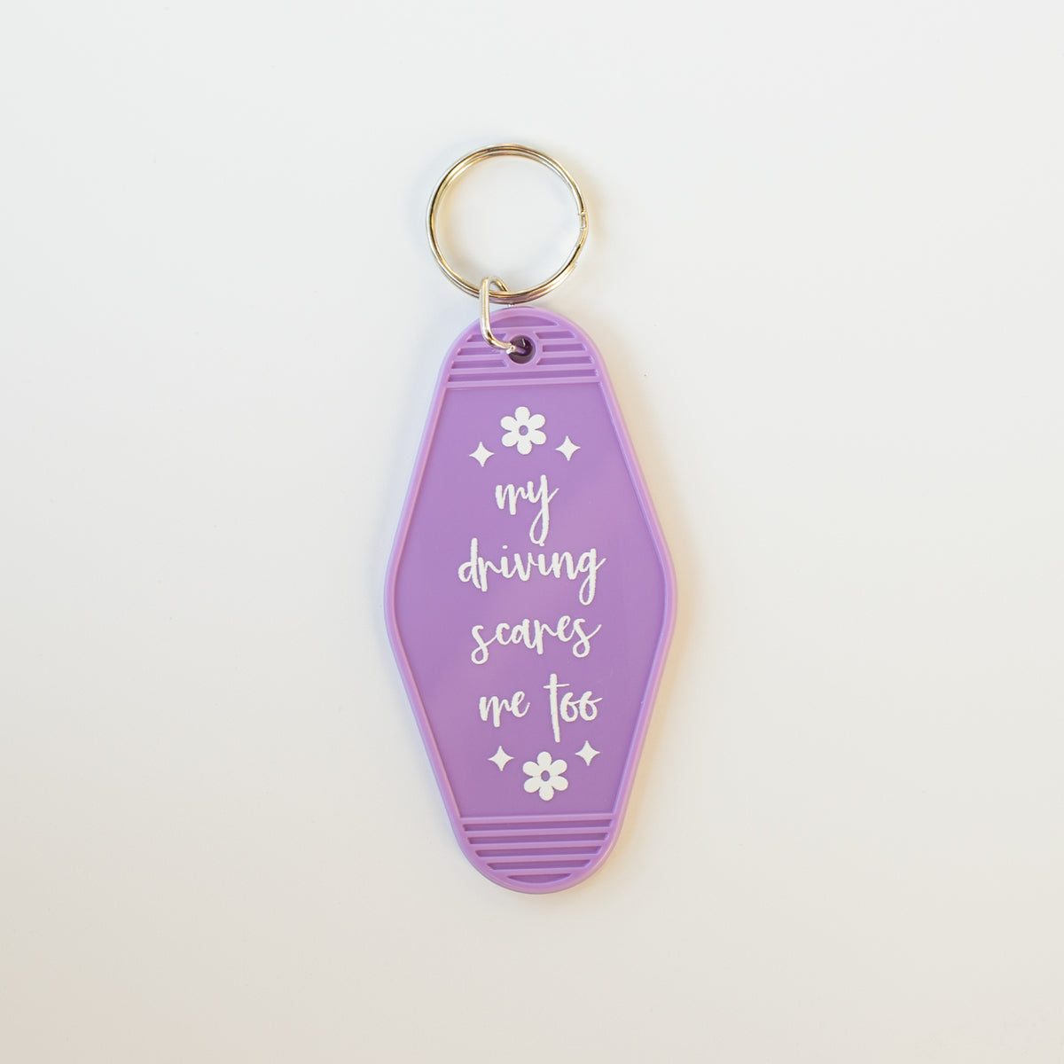 My Driving Scares Me Too Motel Keychain