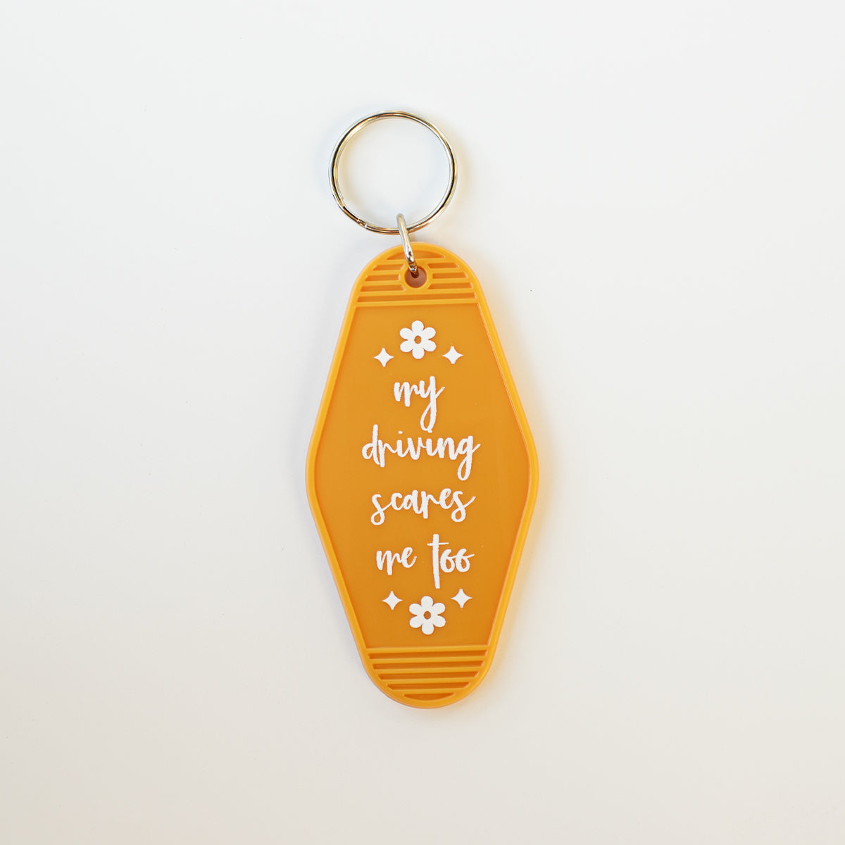My Driving Scares Me Too Motel Keychain