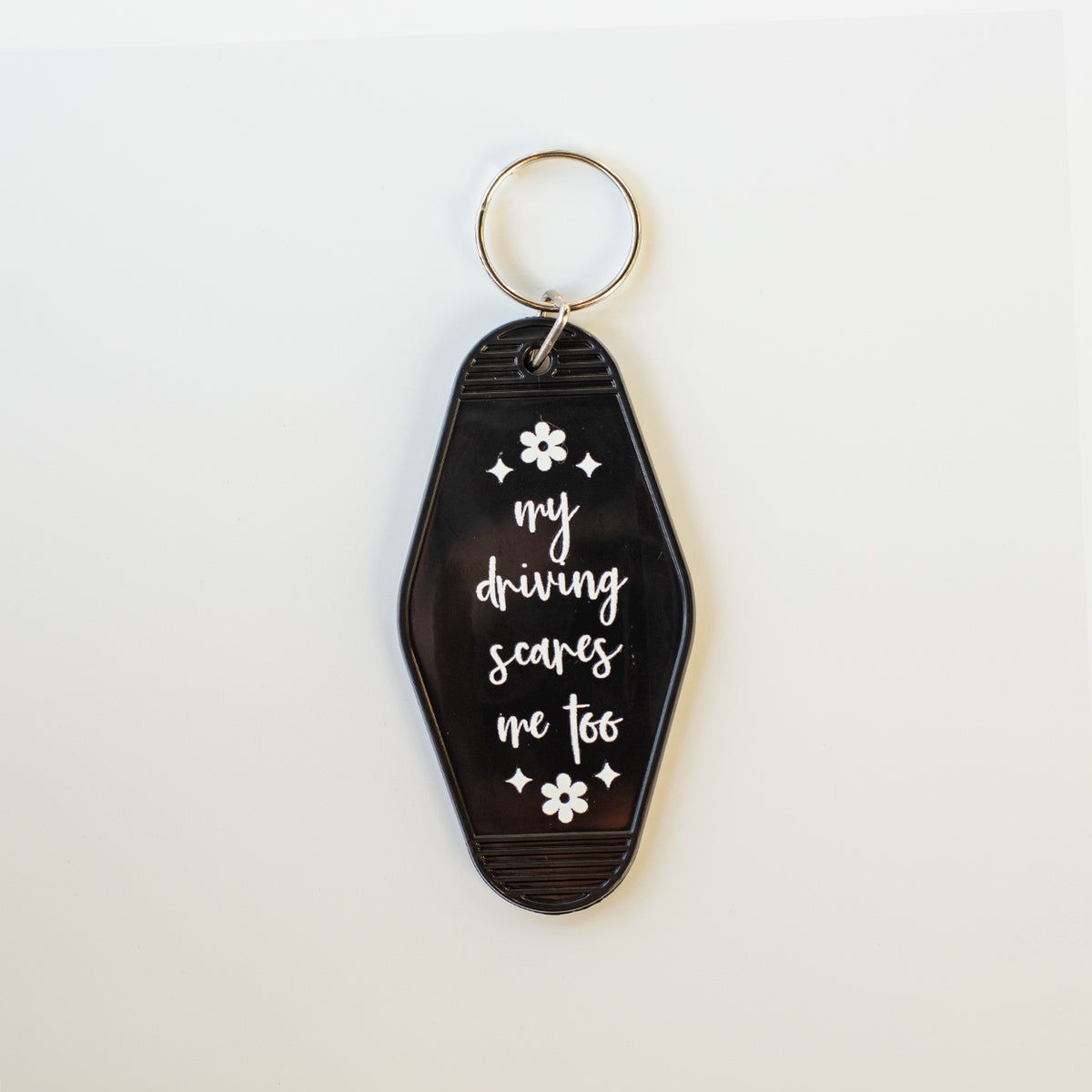 My Driving Scares Me Too Motel Keychain