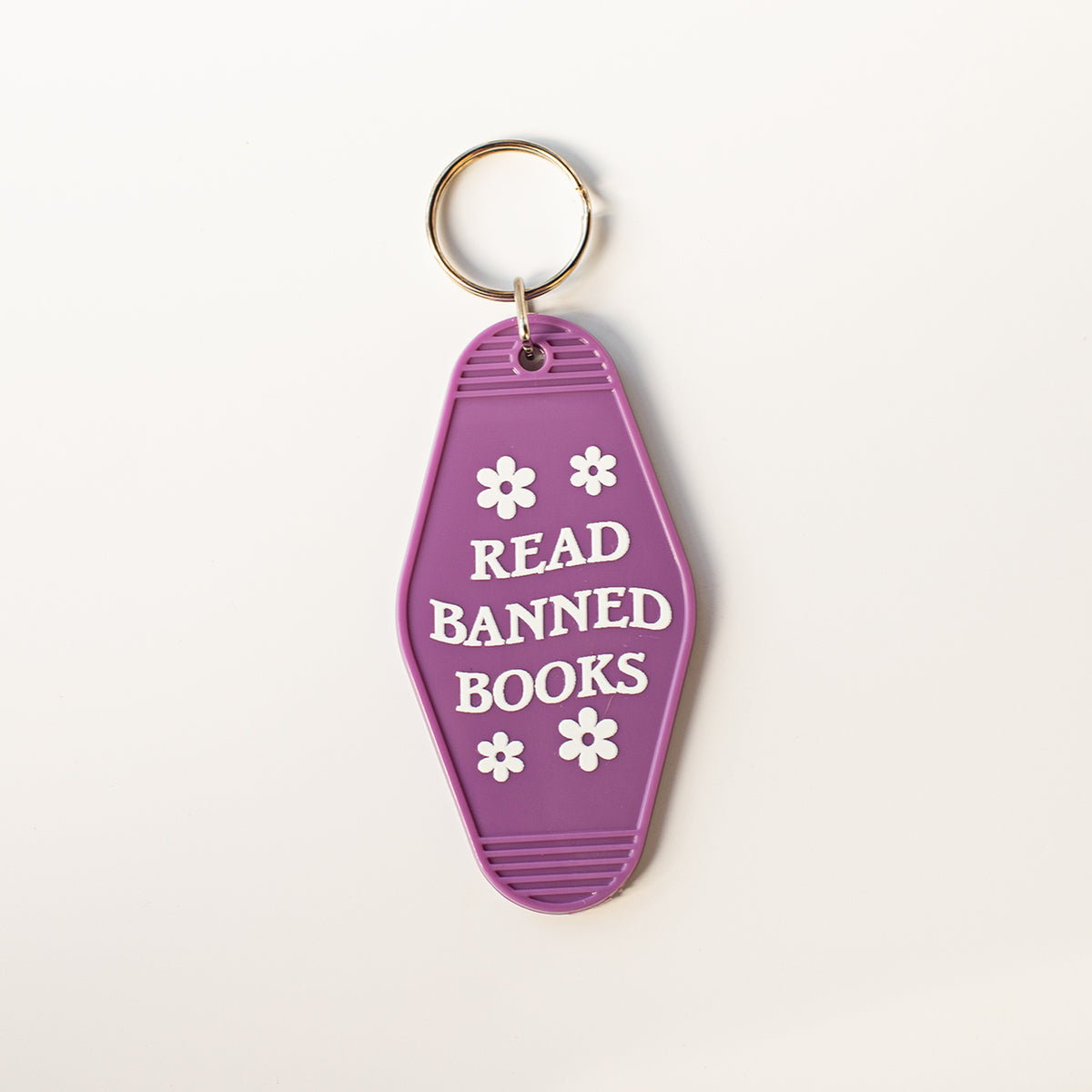 Read Banned Books Motel Keychain
