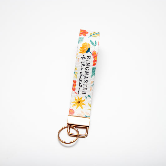 Ringmaster of the Shitshow Canvas Key Fob Wristlet Keychain