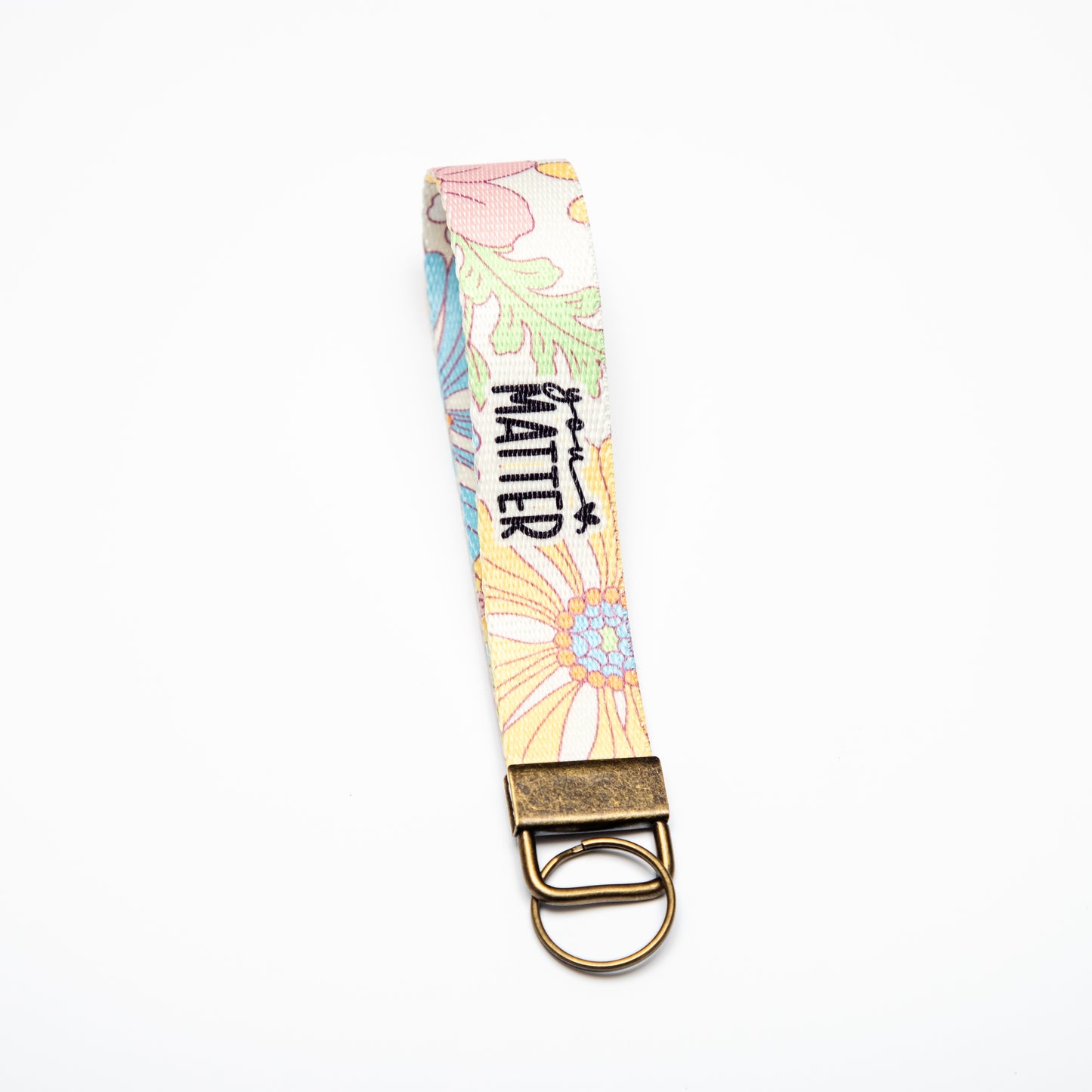 You Matter Canvas Key Fob Wristlet Keychain