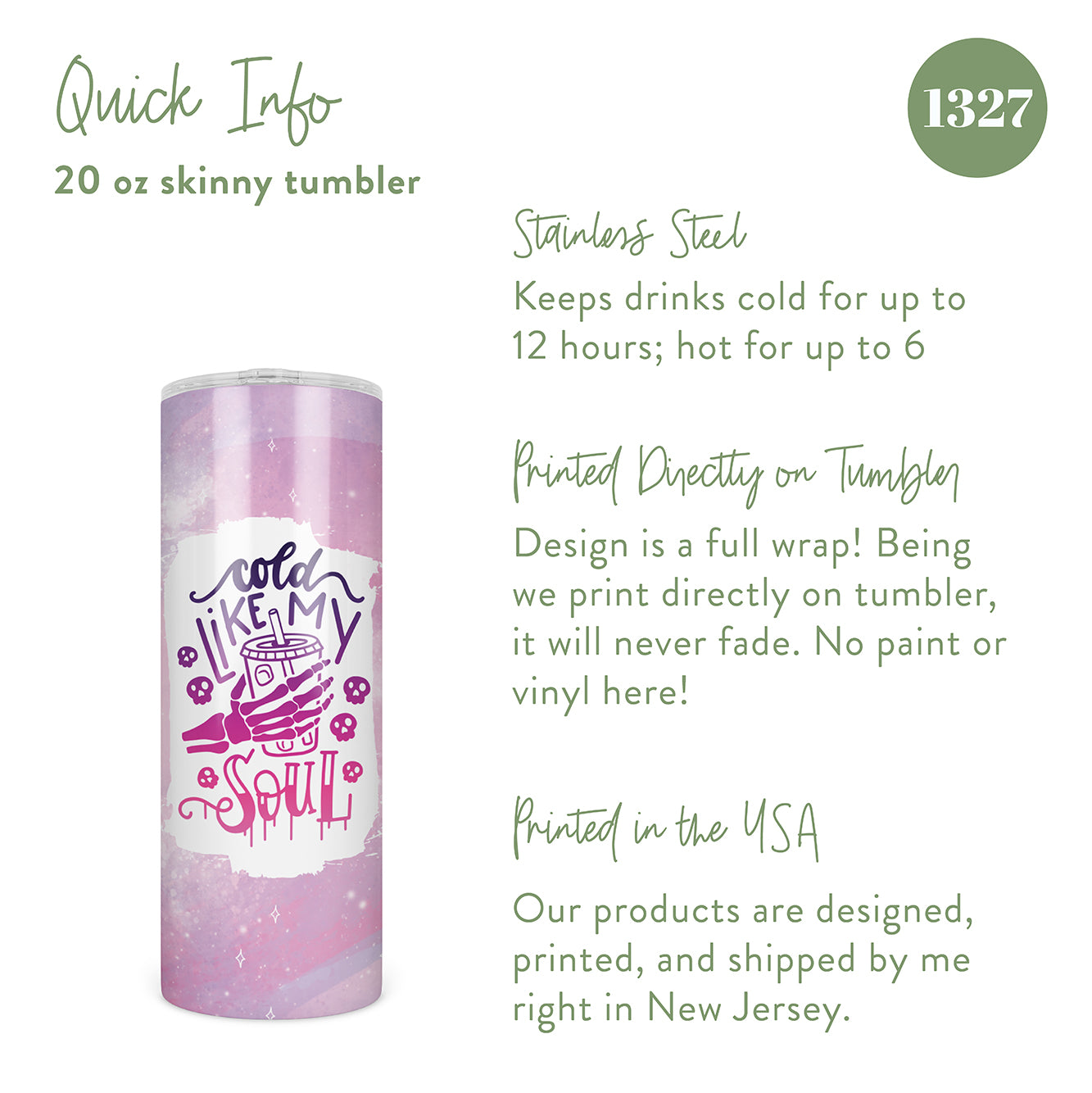 Cold Like My Soul Skinny Tumbler