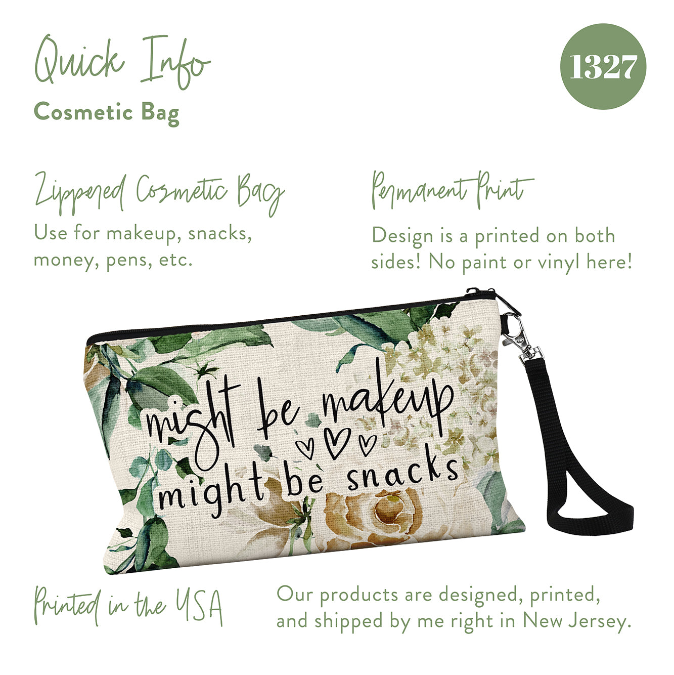 Might Be Makeup Might Be Snacks Cosmetic Bag