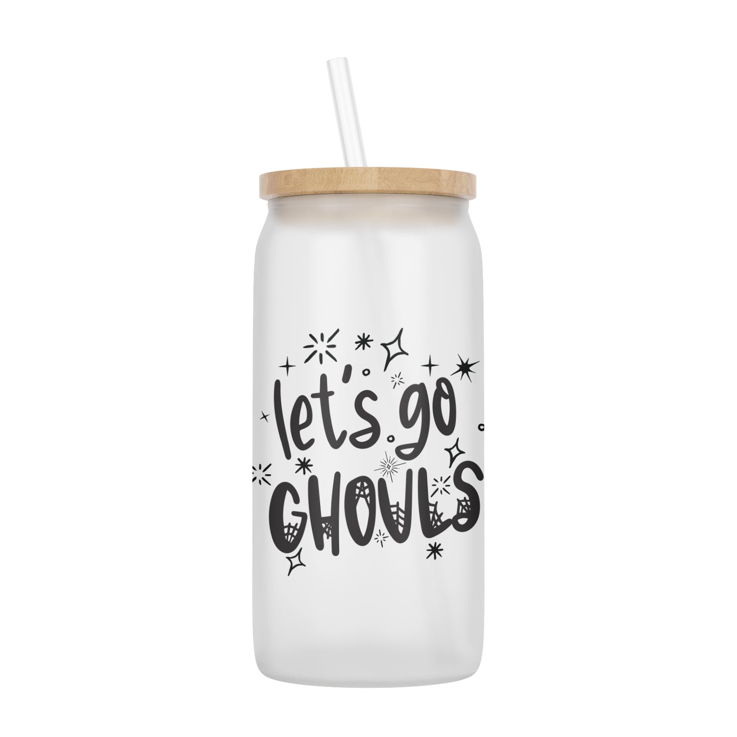 Let's Go Ghouls 16 oz Glass Jar With Lid