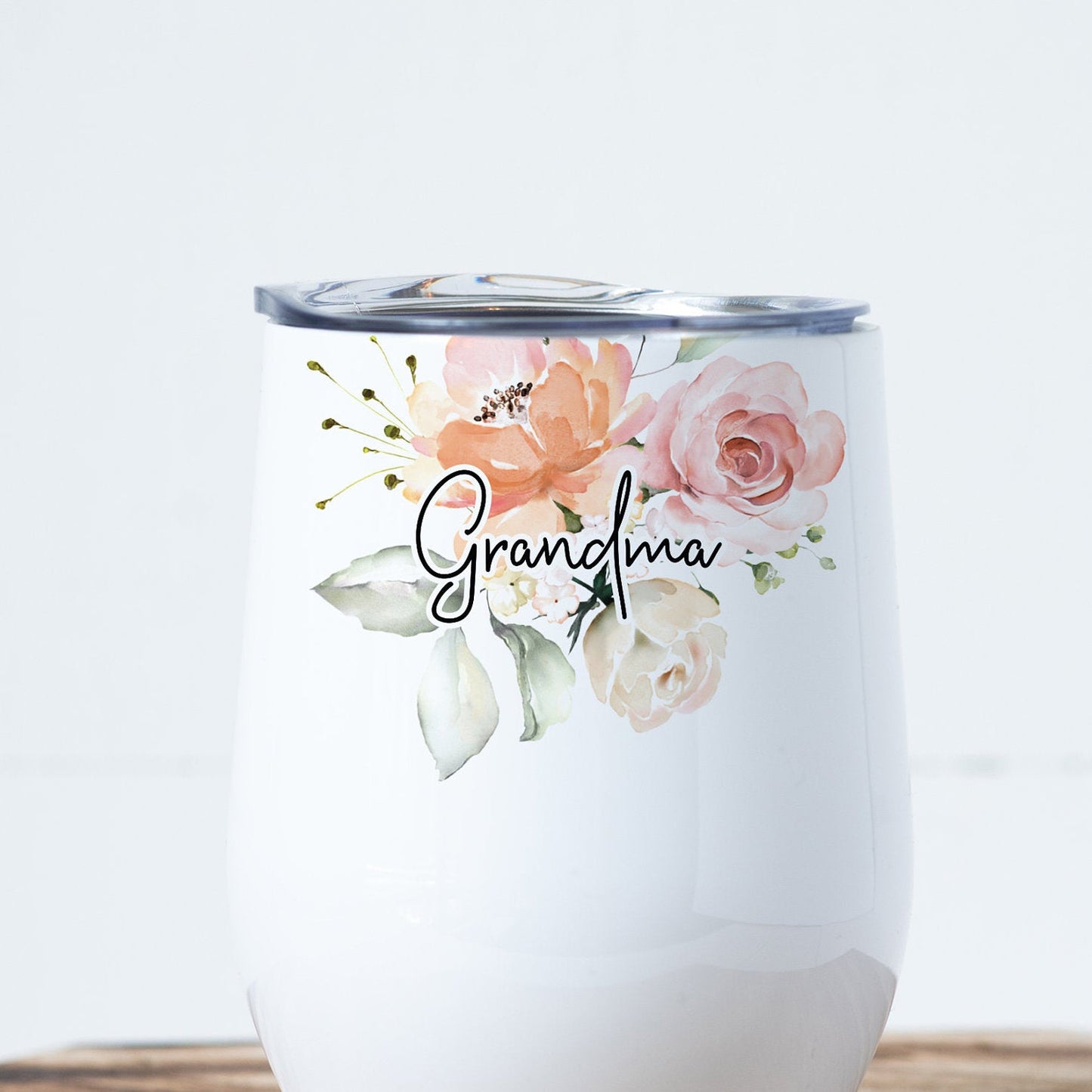 Grandma Floral Insulated Wine Tumbler